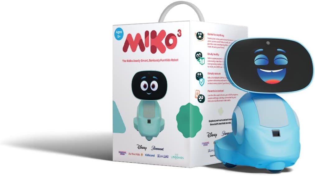 Miko 3: AI-Powered Smart Robot for Kids | STEAM Learning & Educational Robot | Interactive Robot with Learning apps & Unlimited Games | Birthday Gift for Girls & Boys Aged 5-12| Blue