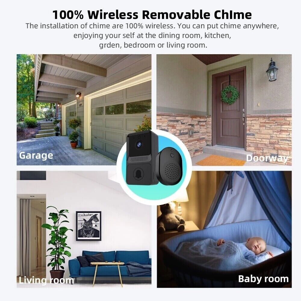 Smart Wireless WiFi Doorbell Intercom Video Camera Door Ring Bell