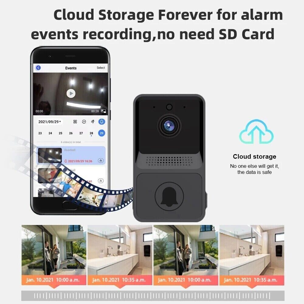 Smart Wireless WiFi Doorbell Intercom Video Camera Door Ring Bell