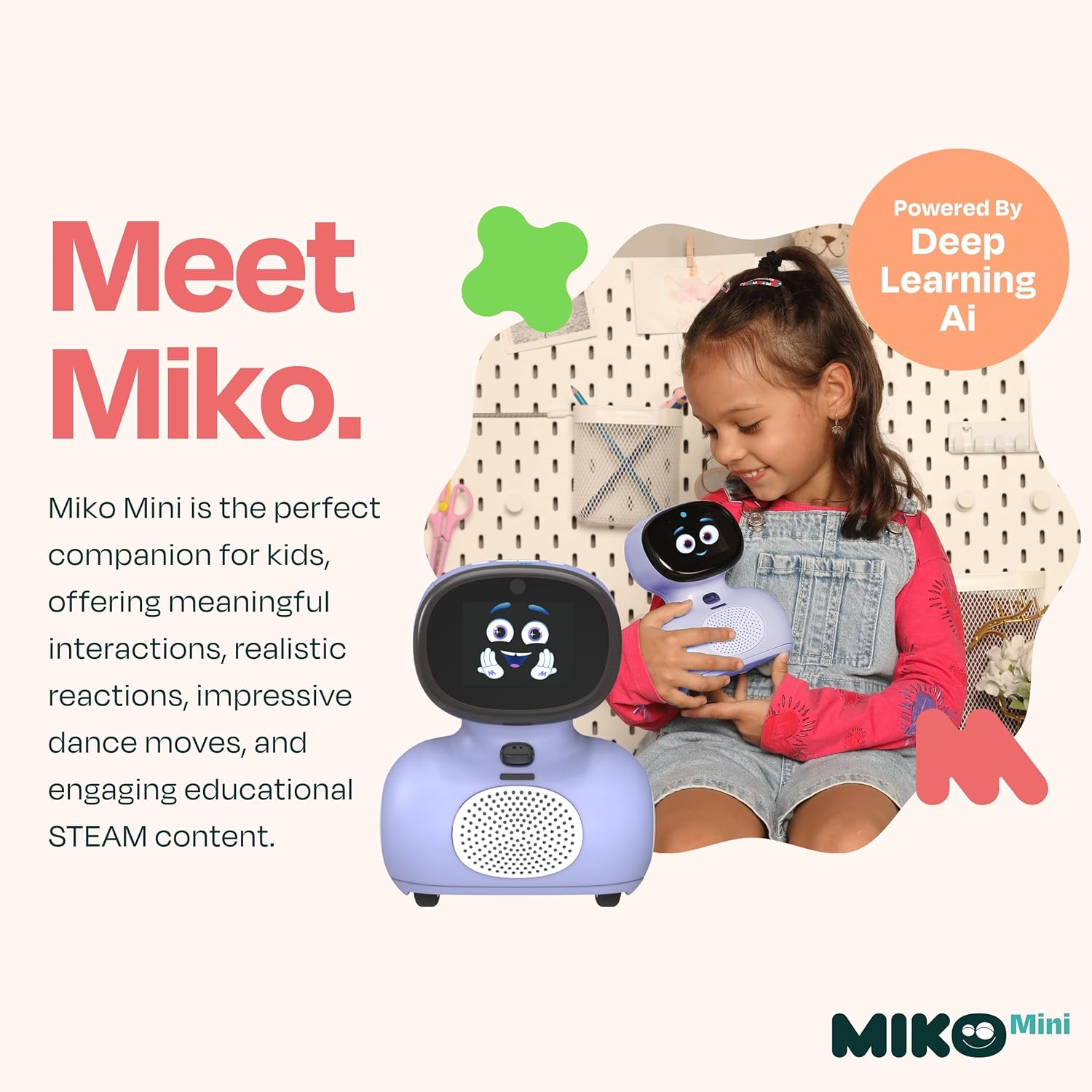 Miko Mini with 30 Days Free Miko Max: AI Robot for Kids | Fosters STEAM Learning & Education | Packed with Games, Dance, Singing | Child-Safe Conversational Learning | Ideal Gift for Boys & Girls 5+