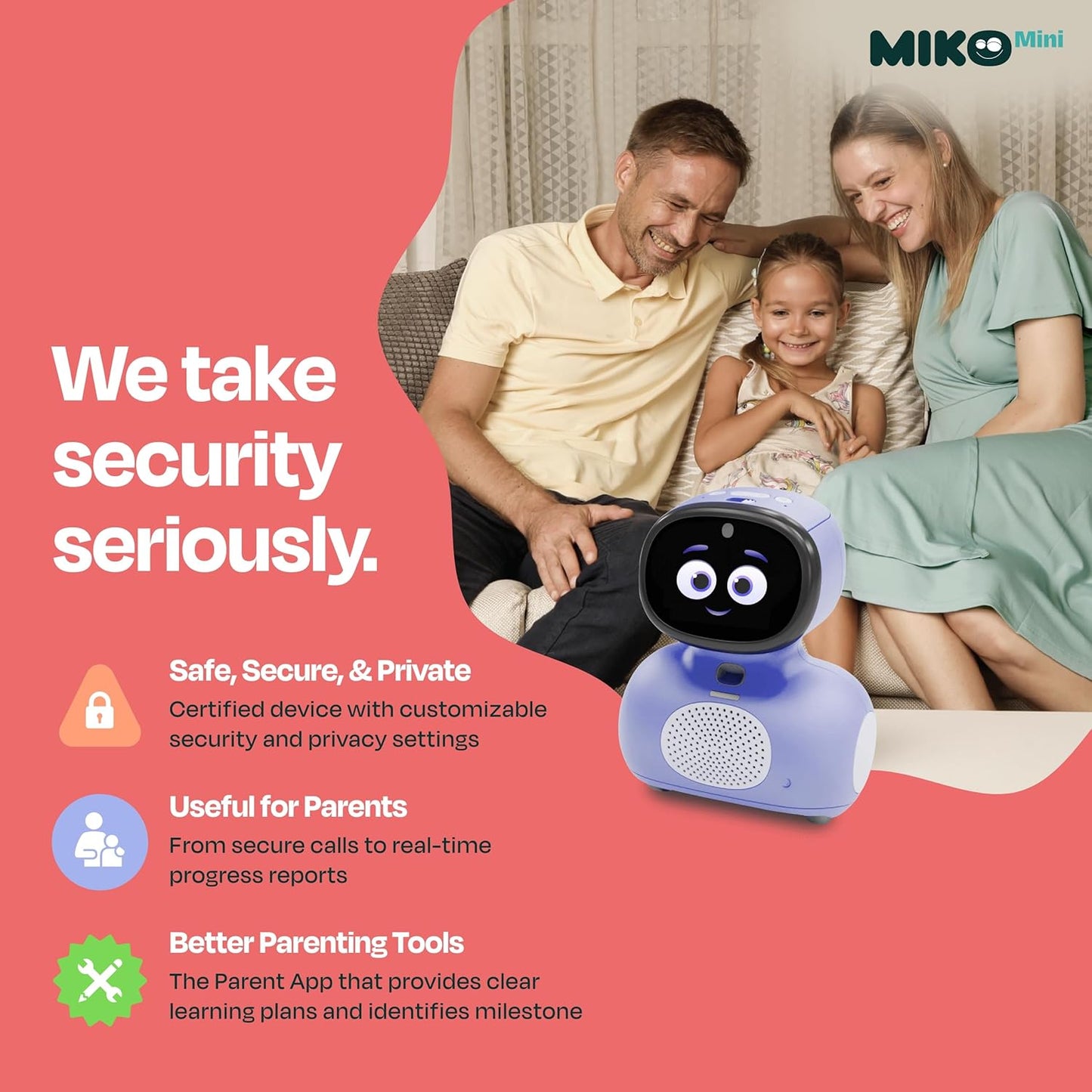 Miko Mini with 30 Days Free Miko Max: AI Robot for Kids | Fosters STEAM Learning & Education | Packed with Games, Dance, Singing | Child-Safe Conversational Learning | Ideal Gift for Boys & Girls 5+